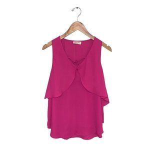 Sophie Rue Anthropologie Sleeveless Blouse  Bright Pink Size Medium‎
